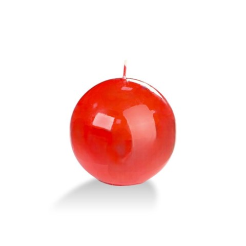 CANDELA SFERA D7.5 ROSSO LACCATO